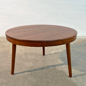 Streamlined Mid-Century Modern Round Cherry Coffee Table