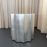 Sirmos Silver Leaf Doric Drum Side Accent Table