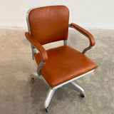 Mid-Century Modern Leather Rolling Office Armchair By Goodform