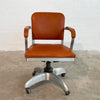 Mid-Century Modern Leather Rolling Office Armchair By Goodform