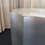 Sirmos Silver Leaf Doric Drum Side Accent Table
