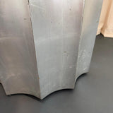 Sirmos Silver Leaf Doric Drum Side Accent Table