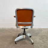 Mid-Century Modern Leather Rolling Office Armchair By Goodform