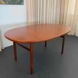Scandinavian Modern Teak Oblong Extension Dining Table