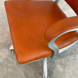 Mid-Century Modern Leather Rolling Office Armchair By Goodform