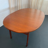 Scandinavian Modern Teak Oblong Extension Dining Table