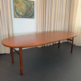 Scandinavian Modern Teak Oblong Extension Dining Table