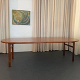 Scandinavian Modern Teak Oblong Extension Dining Table