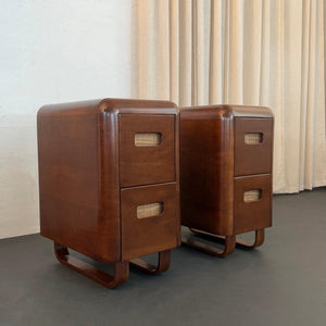 Pair Of Birch Bentwood Night Stands By Paul Goldman For Plymodern
