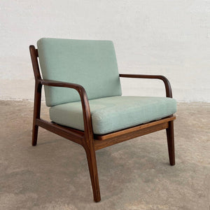 Scandinavian Modern Bent Walnut Lounge Chair