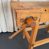 Industrial Maple Carpenter's Workbench Table With Vice