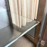 Industrial Brushed Steel Double Wide Medical Apothecary Display Cabinet