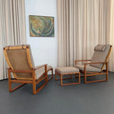 Pair Of Danish Modern Lounge Chair Ottoman Sets By Børge Mogensen