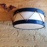 Whimsical Mid-Century Toy Drum Flush Mount Ceiling Light