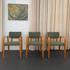 Set Of Three Upholstered Maple Bentwood Chairs By Thonet