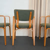 Set Of Three Upholstered Maple Bentwood Chairs By Thonet