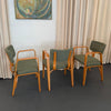 Set Of Three Upholstered Maple Bentwood Chairs By Thonet