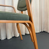 Set Of Three Upholstered Maple Bentwood Chairs By Thonet