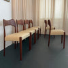 Set Of Six Danish Modern Teak And Leather Dining Chairs By Arne Hovmand-Olsen