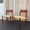 Set Of Six Danish Modern Teak And Leather Dining Chairs By Arne Hovmand-Olsen