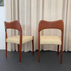 Set Of Six Danish Modern Teak And Leather Dining Chairs By Arne Hovmand-Olsen