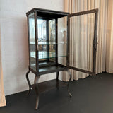 Antique Industrial Brushed Steel Apothecary Vitrine Cabinet