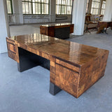 Modernist Patchwork Burl Executive Desk By Paul Evans Cityscape For Directional