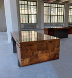 Modernist Patchwork Burl Executive Desk By Paul Evans Cityscape For Directional