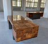 Modernist Patchwork Burl Executive Desk By Paul Evans Cityscape For Directional