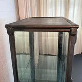 Antique Industrial Brushed Steel Apothecary Vitrine Cabinet