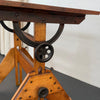 Mid-Century Industrial Adjustable Maple Drafting Table