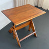 Mid-Century Industrial Adjustable Maple Drafting Table