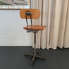 Industrial Maple And Steel Adjustable Factory Chair Stool By Adjustrite