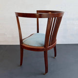 Regency Style Mahogany Rolling Barrel Back Armchair