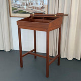 Mid-Century Modern Custom-Made Walnut Standing Flip Top Desk