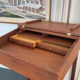 Mid-Century Modern Custom-Made Walnut Standing Flip Top Desk