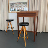 Mid-Century Modern Custom-Made Walnut Standing Flip Top Desk