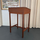 Mid-Century Modern Custom-Made Walnut Standing Flip Top Desk
