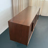 Mid-Century Modern Brass And Walnut Credenza Dresser