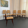 Set Of Six Italian Mid-Century Modern Mahogany Dining Chairs