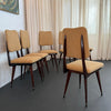 Set Of Six Italian Mid-Century Modern Mahogany Dining Chairs