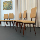 Set Of Six Italian Mid-Century Modern Mahogany Dining Chairs