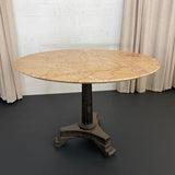 Art Deco Blush Pink Marble Pedestal Bistro Dining Table