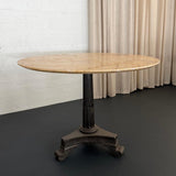 Art Deco Blush Pink Marble Pedestal Bistro Dining Table