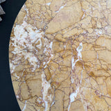 Art Deco Blush Pink Marble Pedestal Bistro Dining Table