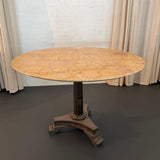 Art Deco Blush Pink Marble Pedestal Bistro Dining Table