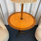 Edward Wormley For Dunbar Teardrop Slipper Chairs With Snack Table Floor Lamp