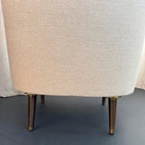 Edward Wormley For Dunbar Teardrop Slipper Chairs With Snack Table Floor Lamp