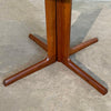 Scandinavian Modern Round Teak Extension Pedestal Dining Table