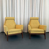 Sculptural Mid-Century Modern Adrian Pearsall Style High Back Lounge Chair Set